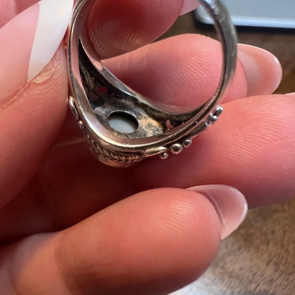 Pearl Sterling Silver Ring Size 6.5 - Picture 8 of 10